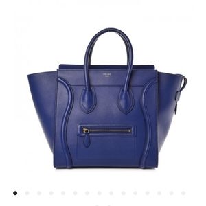 Drummed Calfskin Mini Luggage Indigo